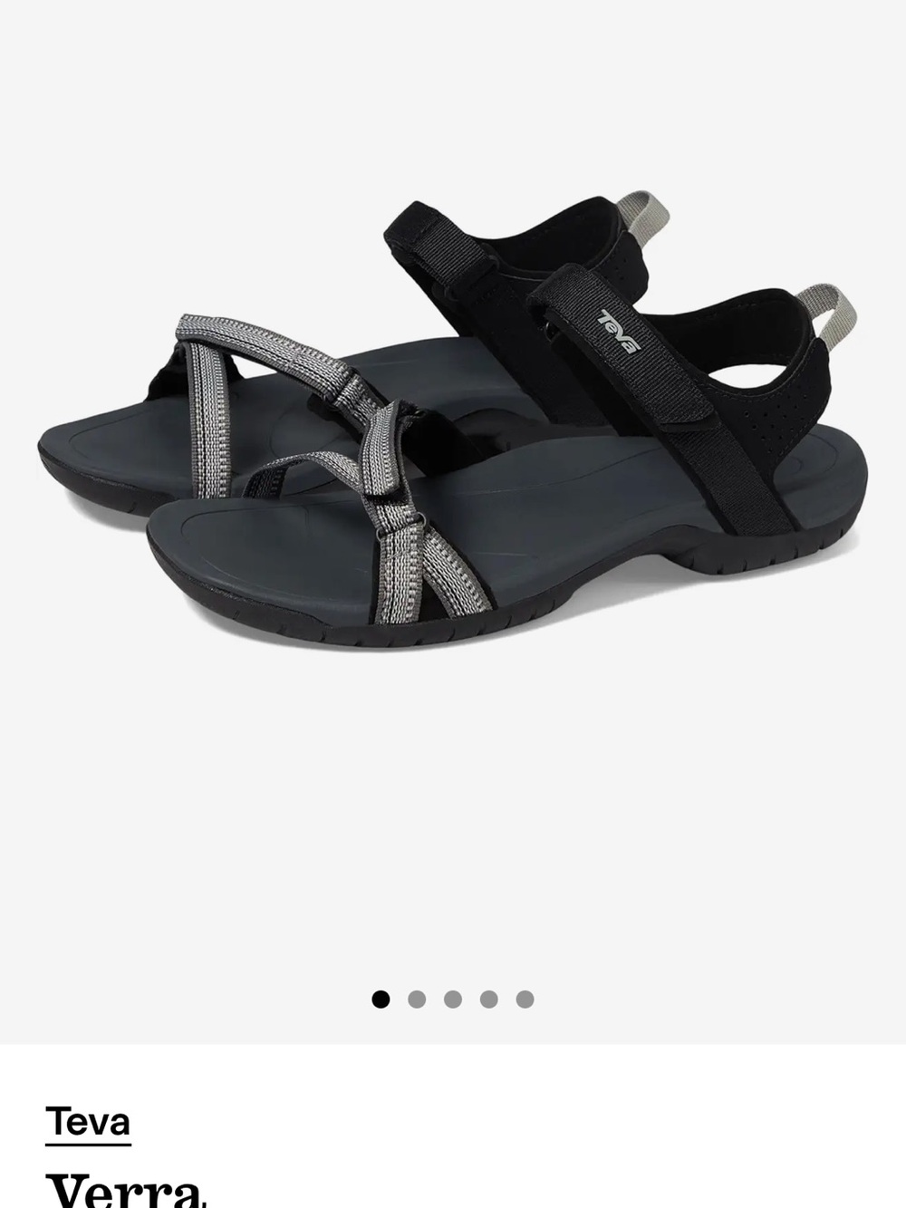 Teva Women's Verra 9 Gray and Black Strappy Sport Sandals